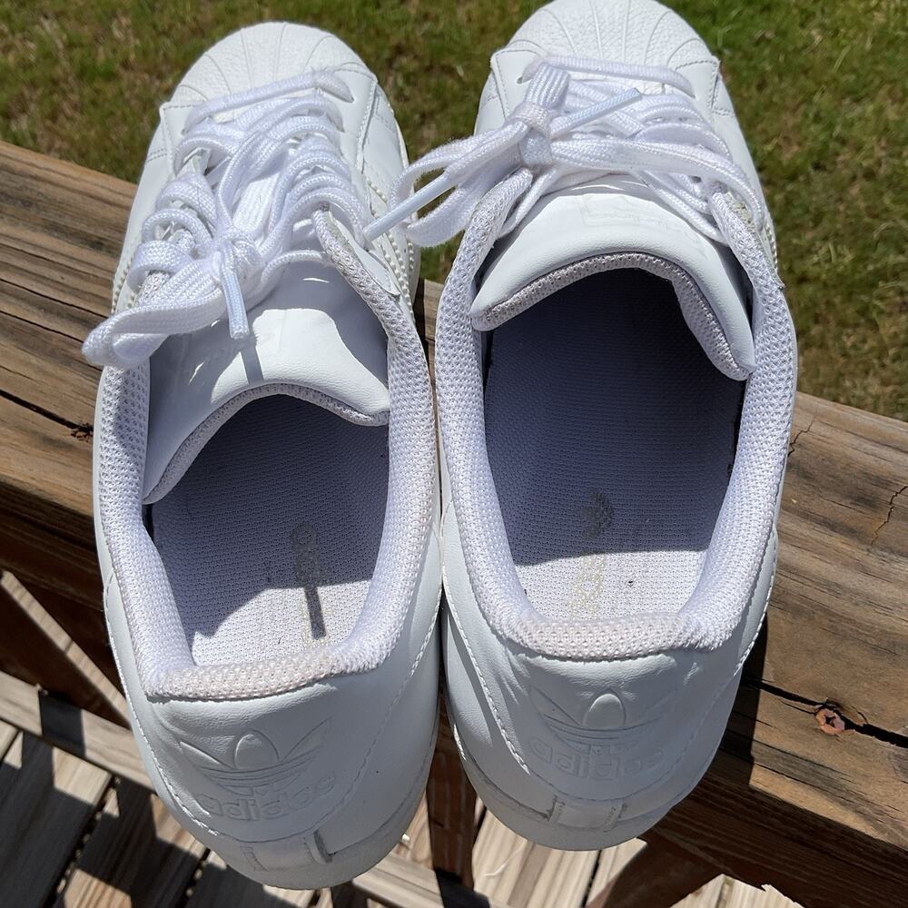 Adidas Superstar All White Mens Shoes Size 11 - Picture 4 of 12